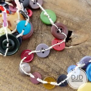 6 FT Button Garland, Farmhouse, Primitive Garland, Country Decor, Mantel, Boho